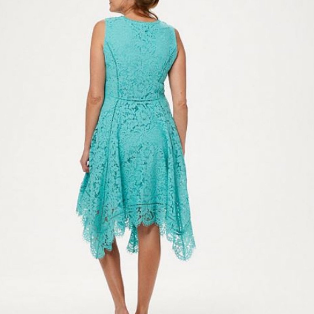Isaac Mizrahi Petite Handkerchief Lace Midi Dress - Picture 2 of 2
